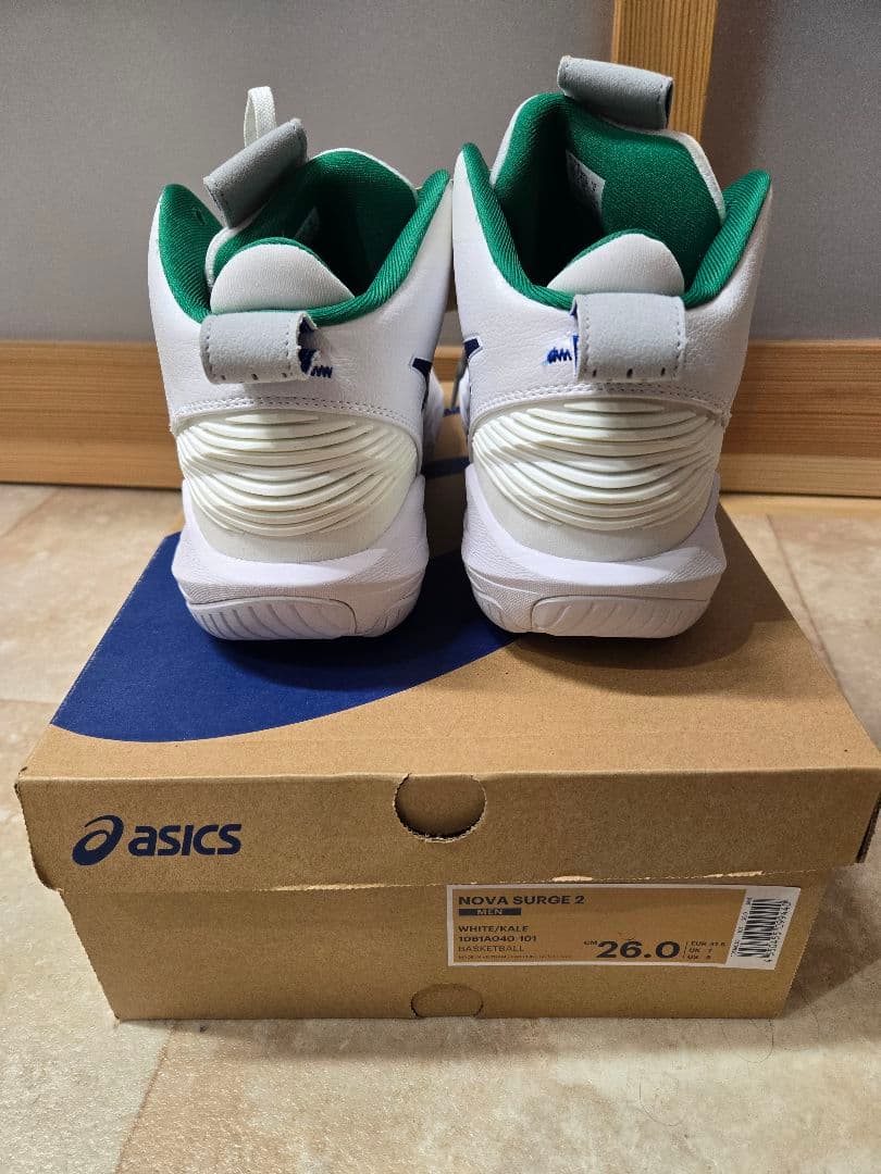 ASICS NOVA SURGE 2 26.0cm ホワイト/グリーン