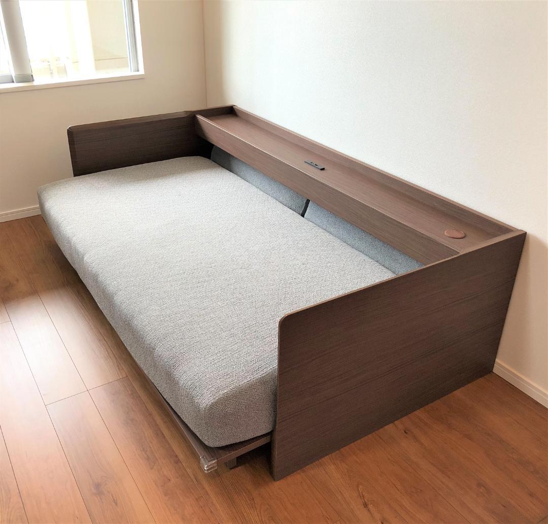 ニトリ 3Way ベッドソファ ソファベッド ミドルブラウン 美品 茶色
