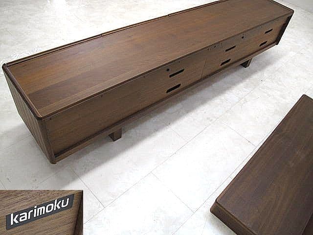 カリモク「SPOON QW72+QW42」ウォールナット材テレビボード 約62万