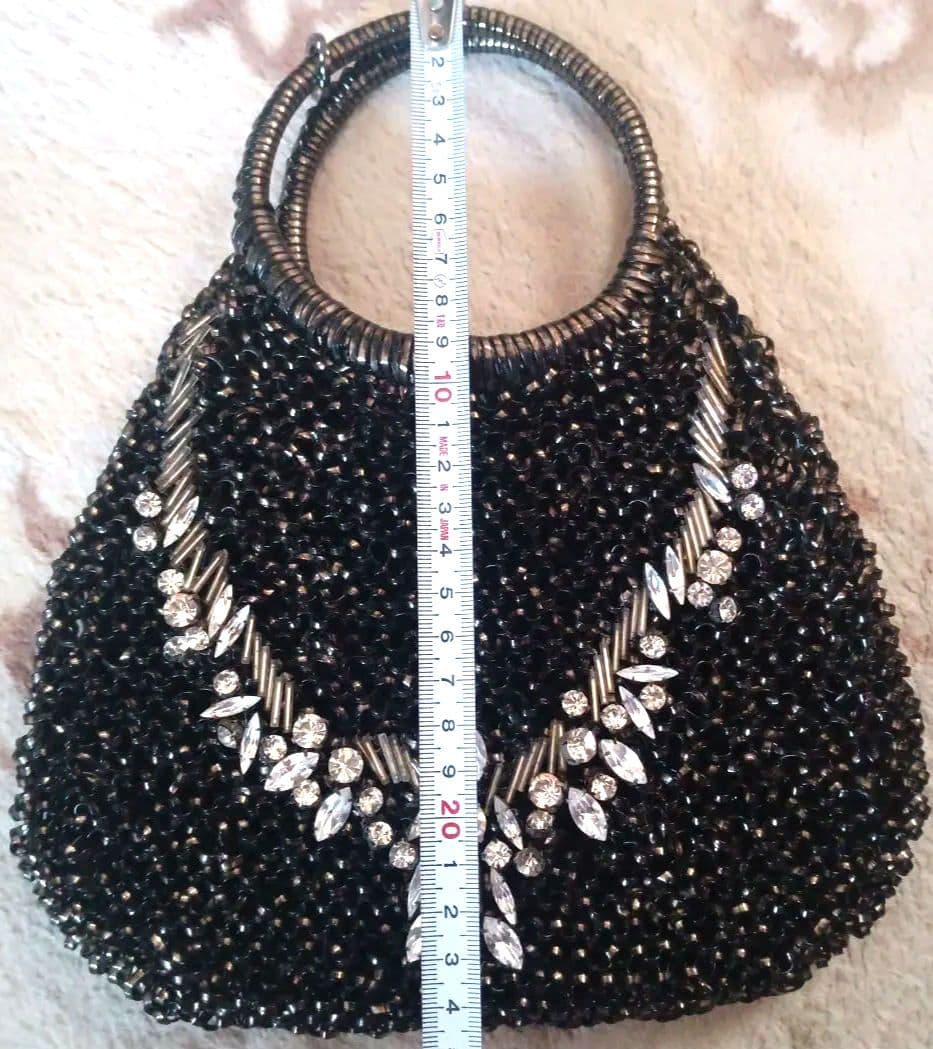 アンテプリマ黒ビーズパーティーバッグ