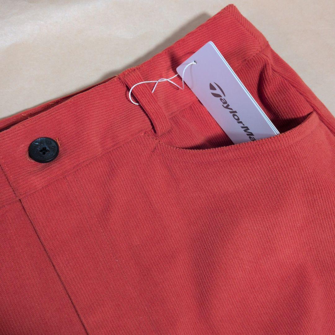 テーラーメイド:レディース:Lサイズ:ストレッチ　コーデュロイ　スカート:朱色