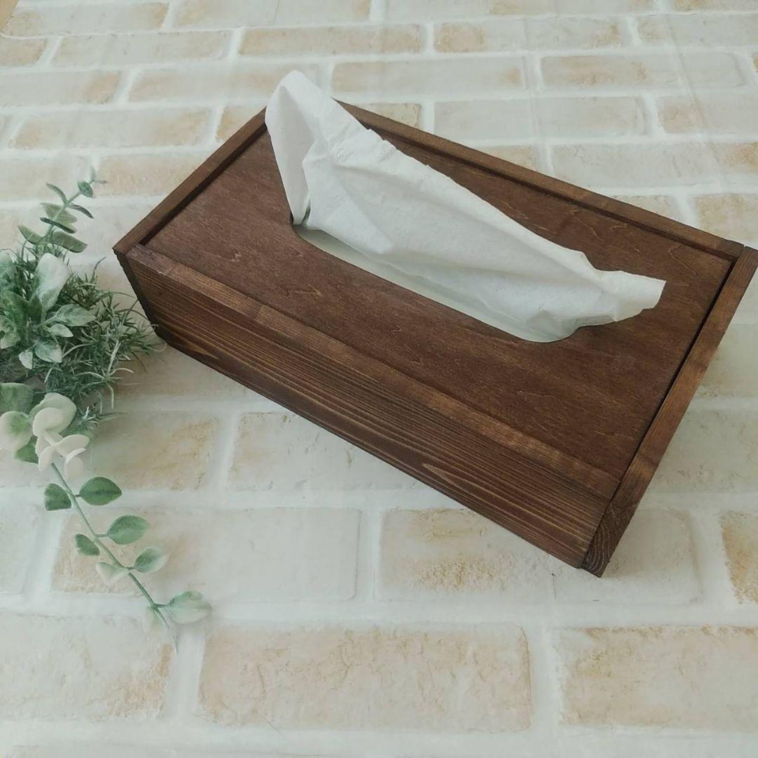 木製ボックスティッシュケース  ハンドメイド 試作品 002