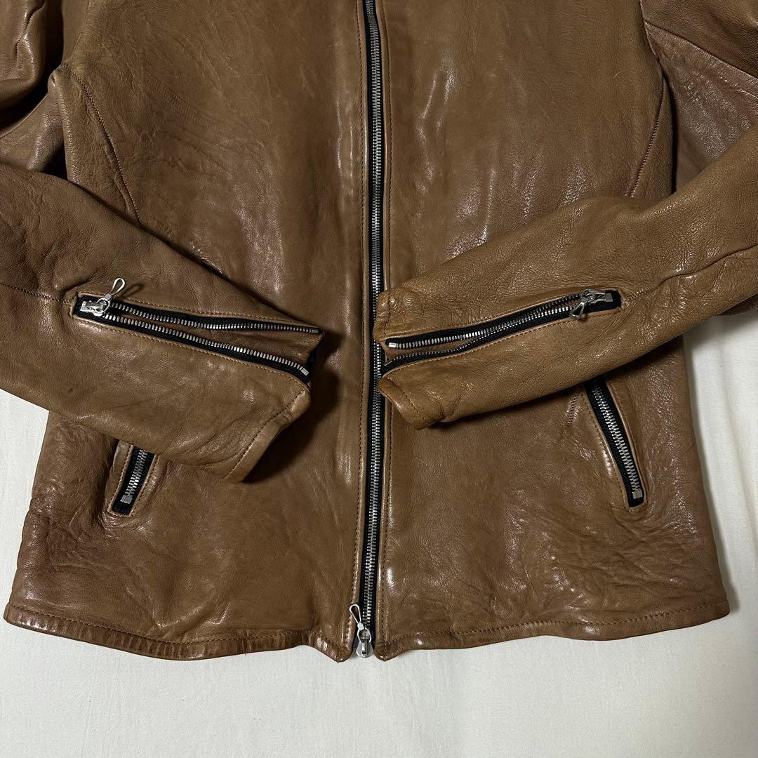 極上 21AW JACK ROSE ダイヤステッチ ラムレザー ライダース