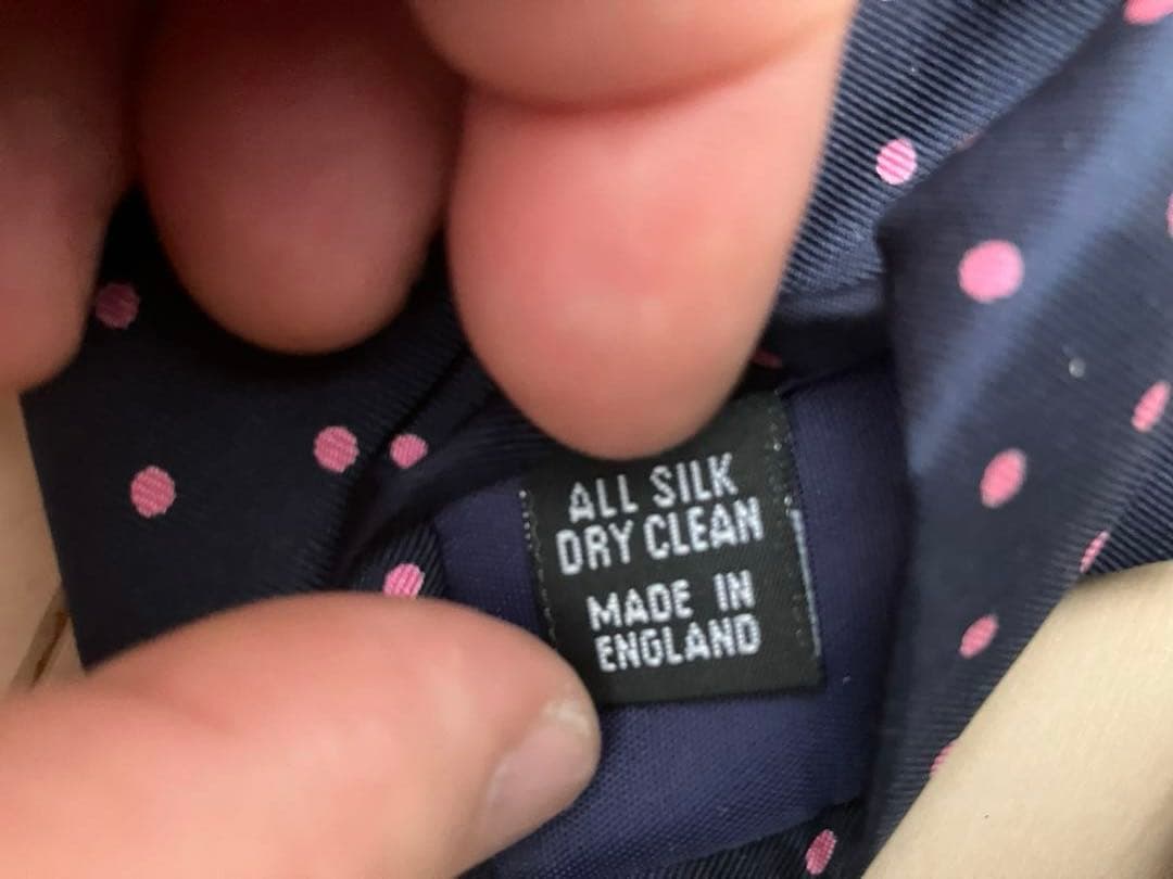 英国製 John Comfort ネイビー ドット柄 シルクネクタイ 3本 3色