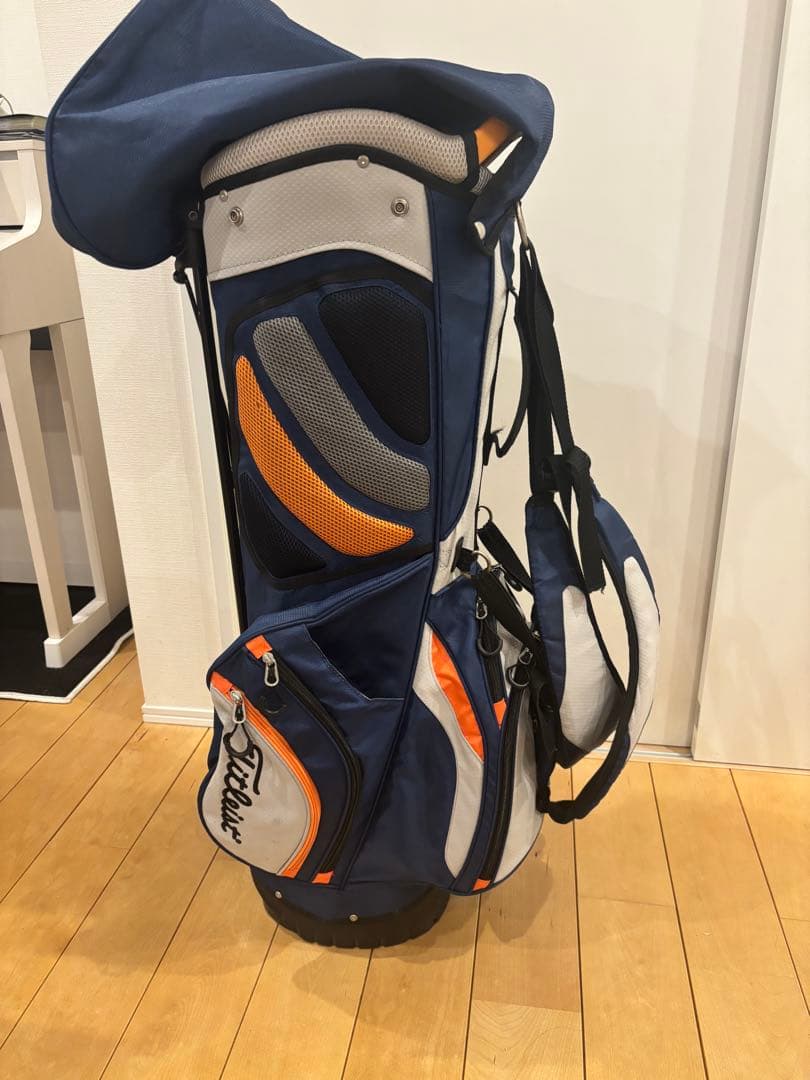 Titleist キャディバッグ スタンド色　14分割　ネイビー/オレンジ