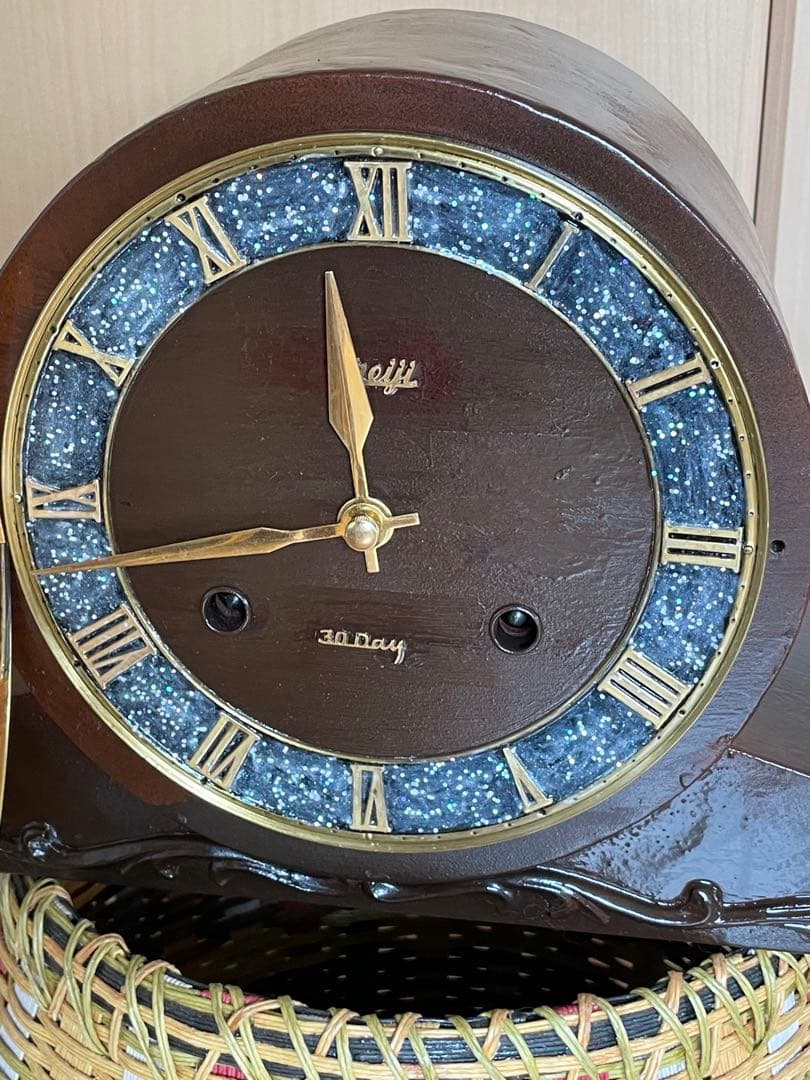 MEIJI 30DAY 日の出型ぜんまい置き時計 昭和レトロ　ヴィンテージ　稼働