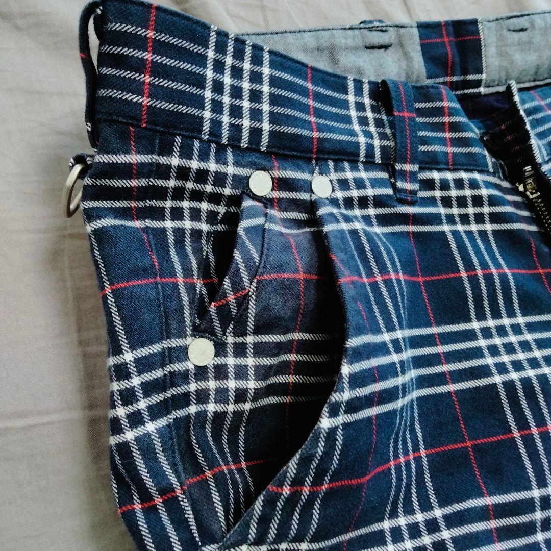 マスターバニーエディション　ゴルフ パンツ チェック柄　裏起毛