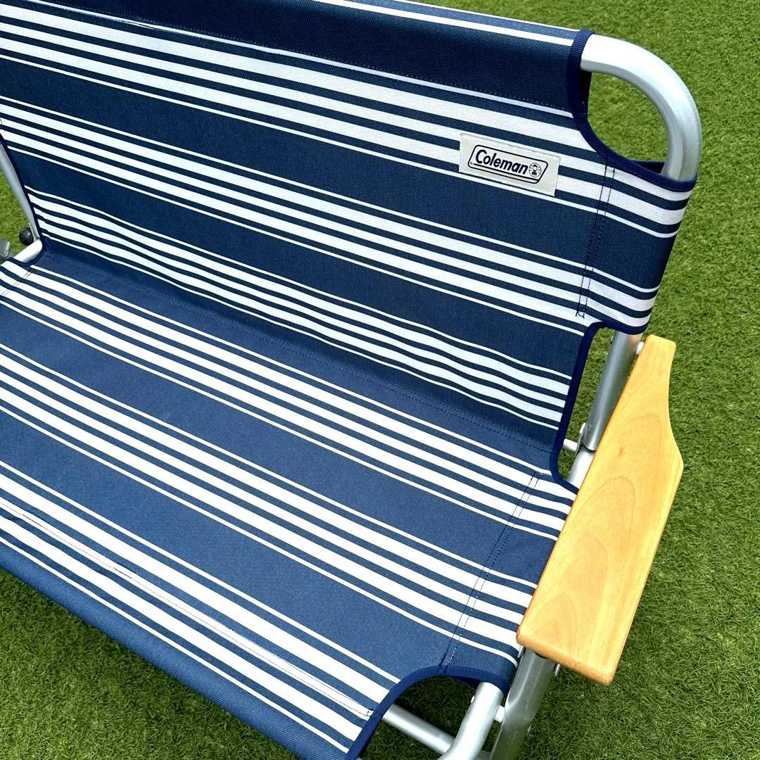 Coleman　リラックスフォールディングベンチ　ストライプ　ネイビー