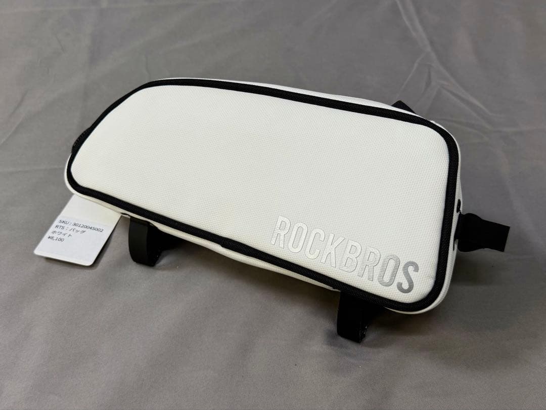 新品 ROCKBROS 自転車 フレームバッグ ホワイト防水・大容量・簡単取付