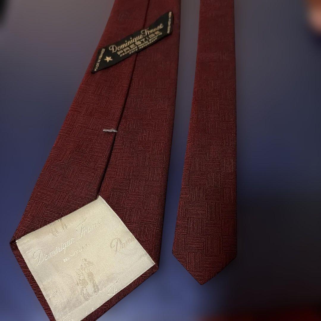 Dominique France Prestige ネクタイ バーガンディ