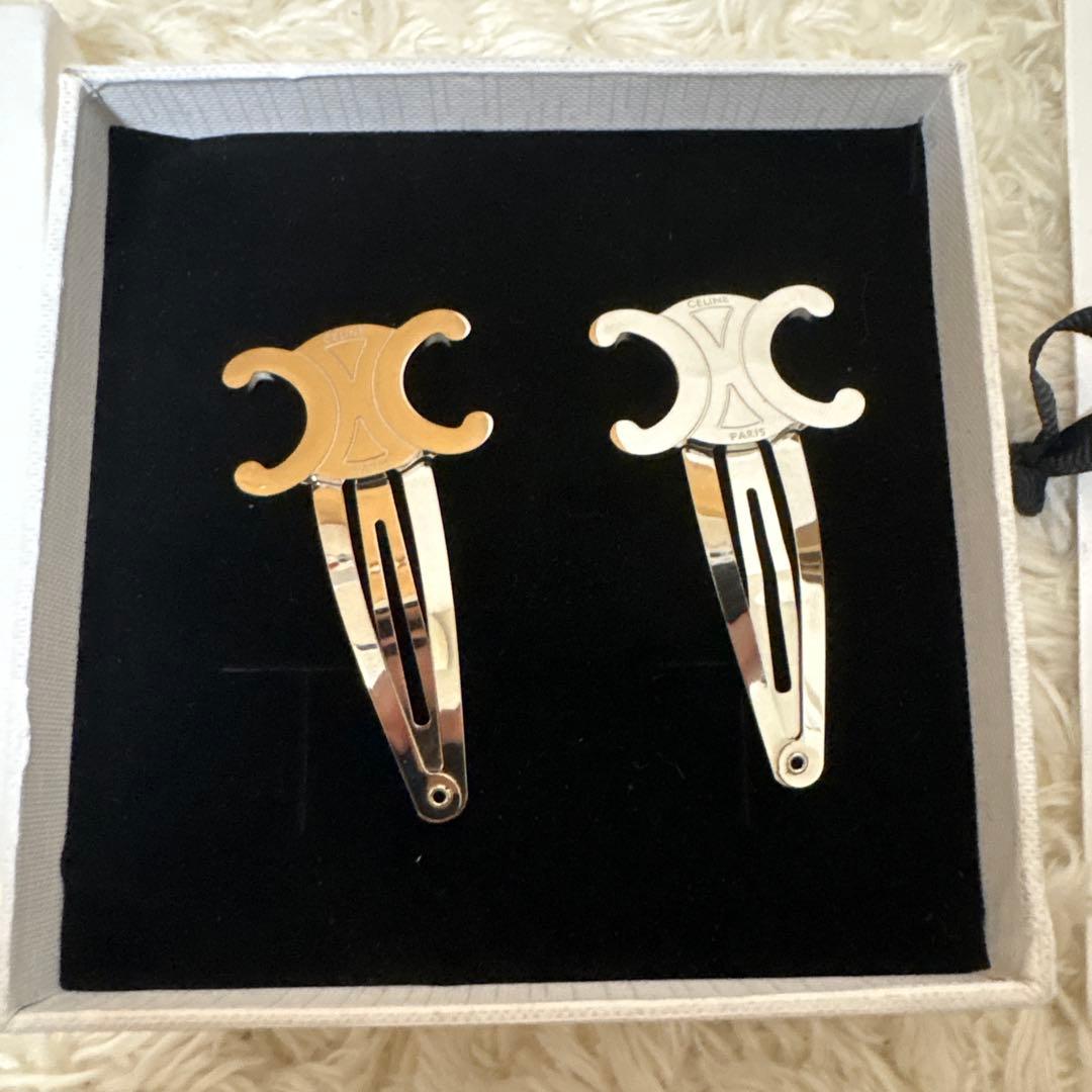 セリーヌ　トリオンフ　ヘアピン　シルバー