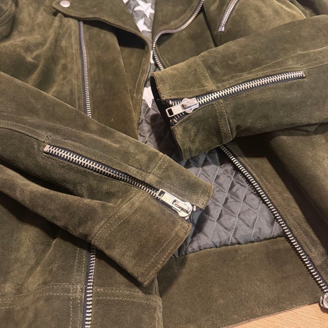 THE EDITOR ダブル ライダースジャケット 本革 スエード イタリア製