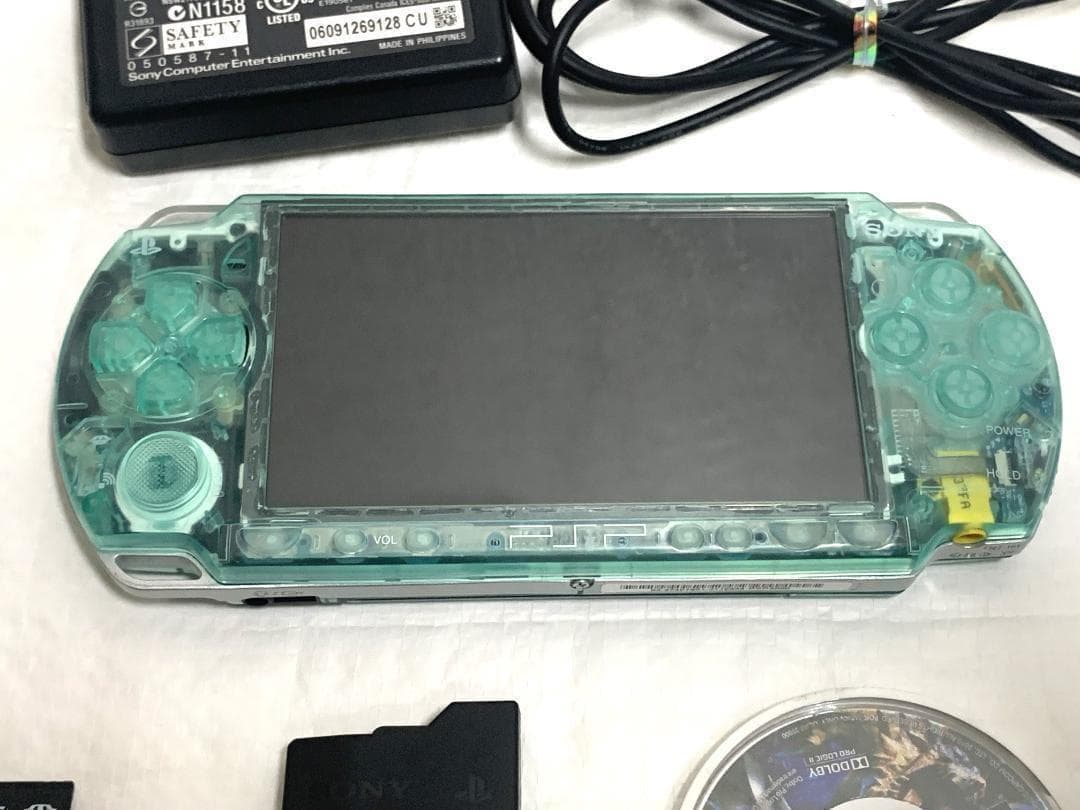 PSP 2000 すぐ遊べるセット【美品・カスタム】スケルトン　グリーン