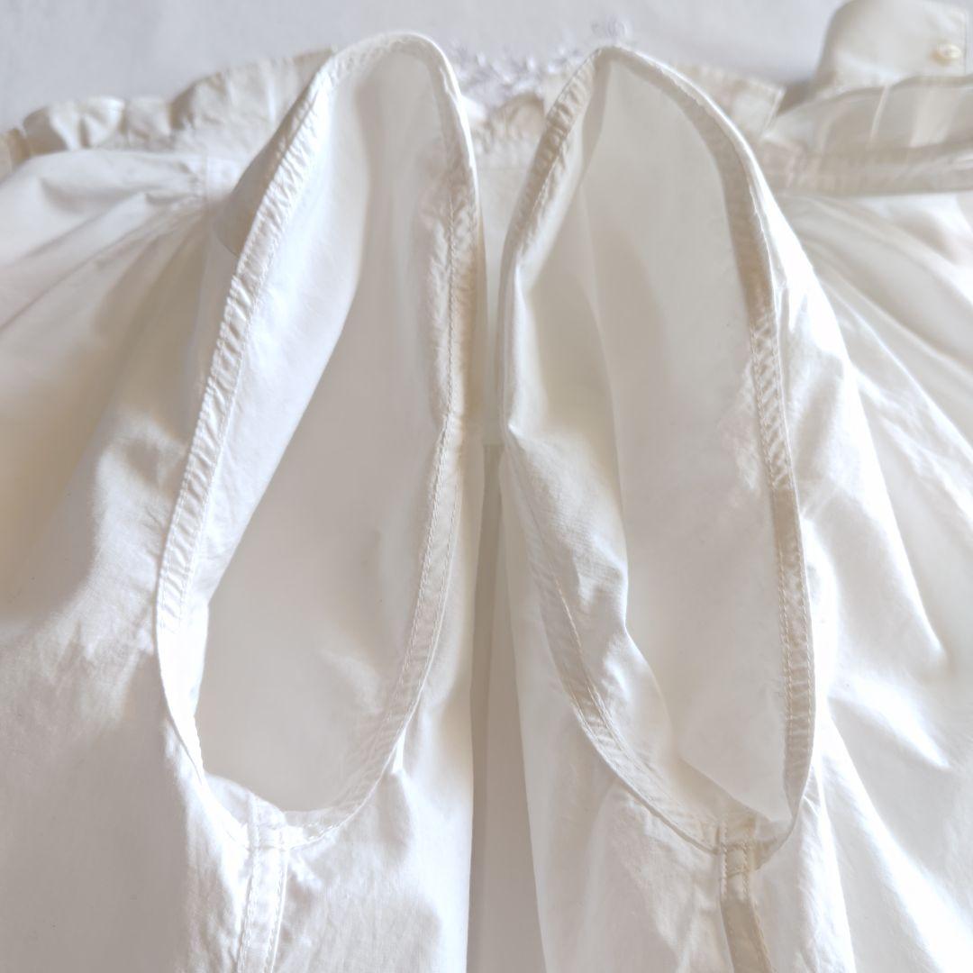 バスコ ハドゥ プルビオ 立襟 フリル ホワイト シャツ ブラウス インド製