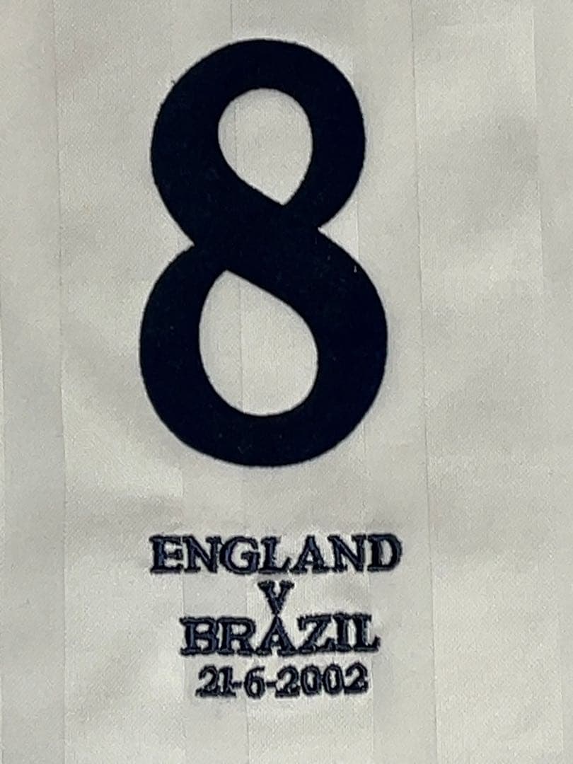 イングランド代表 02WC日韓 vsブラジル代表 No.8スコールズ 直刺繍XL