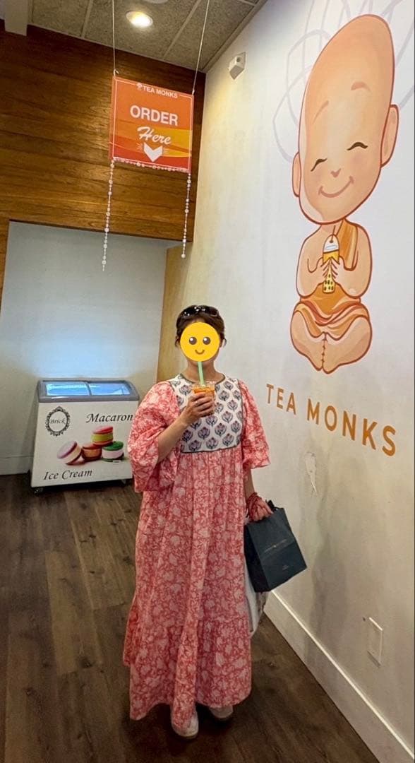 お値下げ最終価格　サルーチェ saruche コットン長袖ロングワンピース