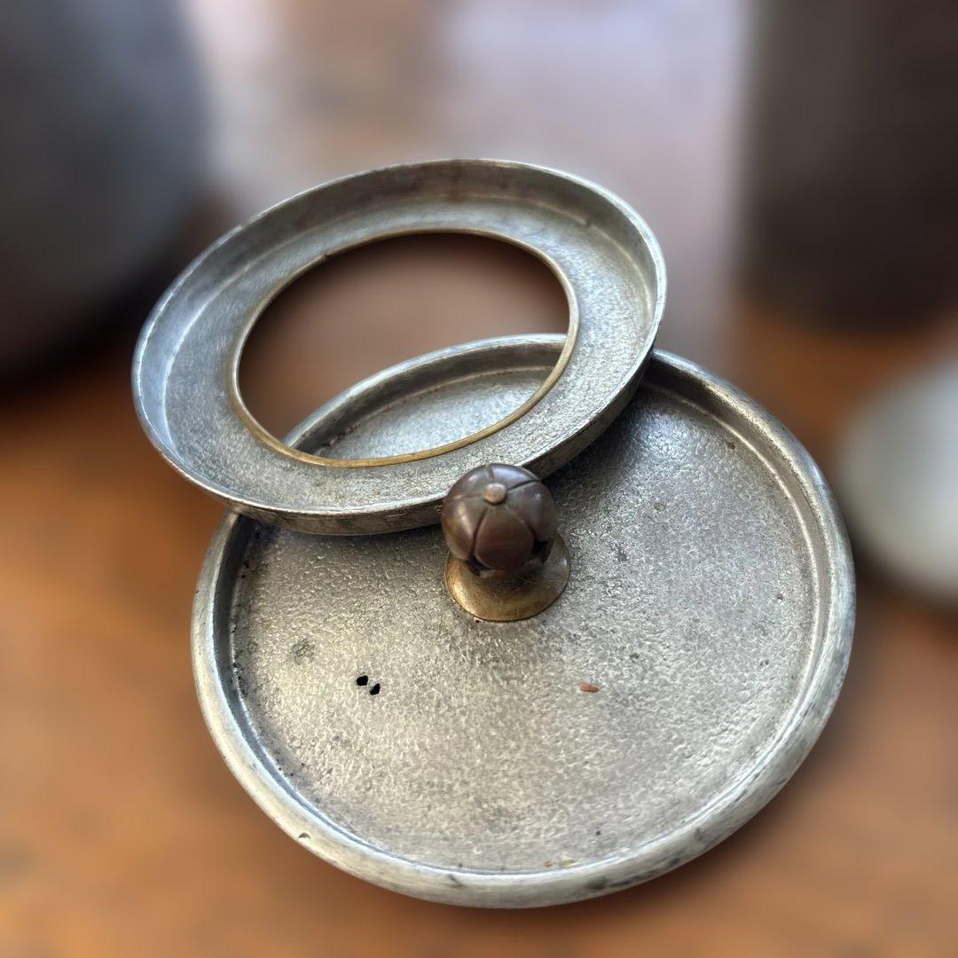 アンティーク　錫製？　薬缶　茶筒　セット