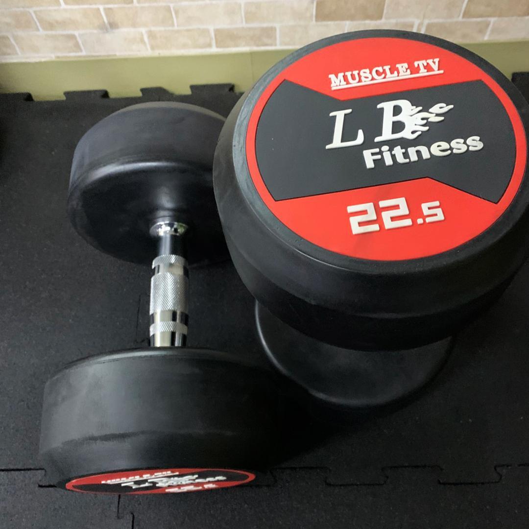 【半額販売】ラバーラウンドダンベル 20kg × 2個（合計40kg）