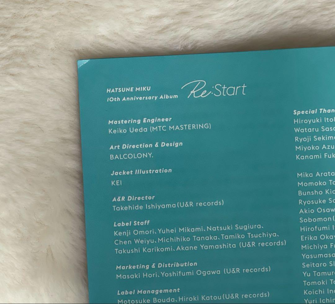 【初音ミク】Re:Start 2枚組 CD 初回限定盤