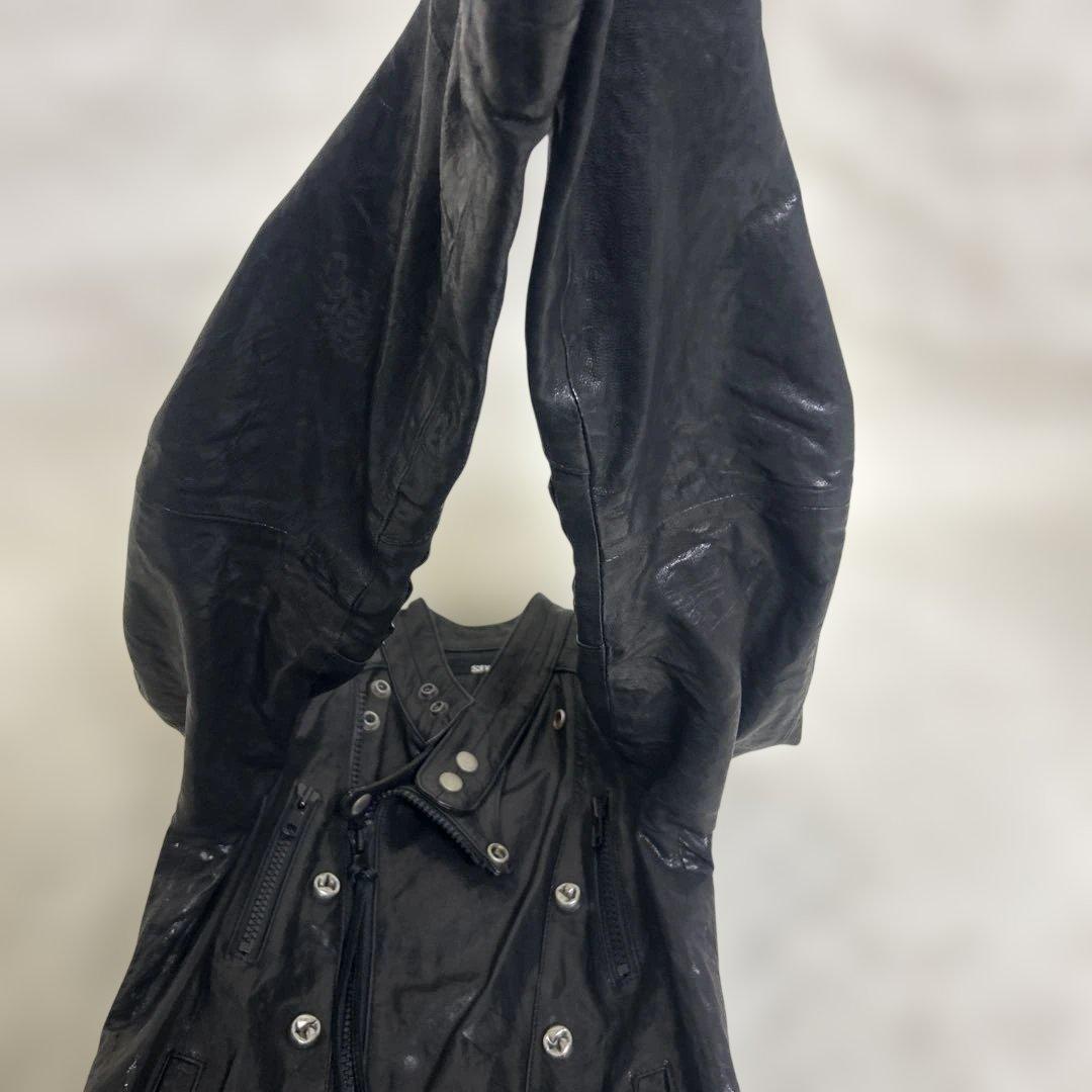 SLY レザー ライダース ジャケット archive v系 goth 光沢