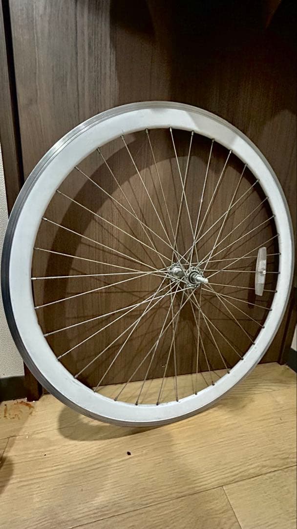【ピスト/シングル用ホイール】カッコいいホワイトリム★重量1.35k g