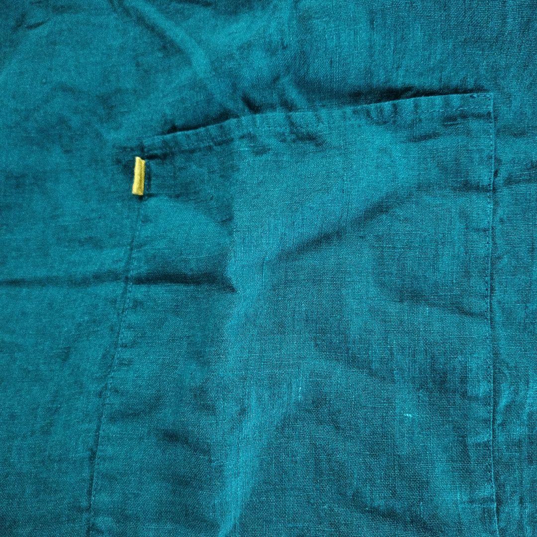 Lino e Lina ティールエプロン 麻100%