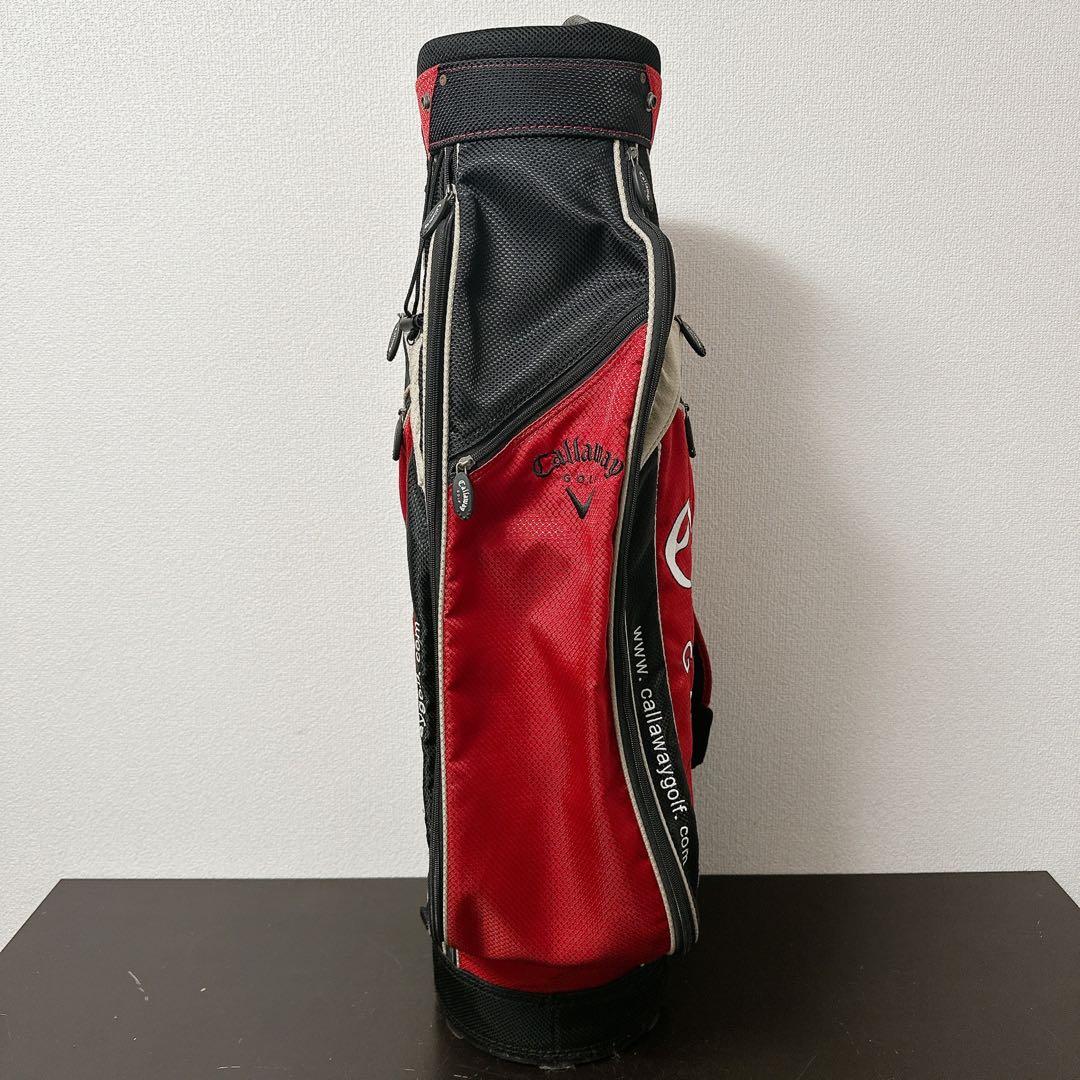 人気 キャロウェイ ゴルフバッグ 6分割 9型相当 レッド×ブラック フード付