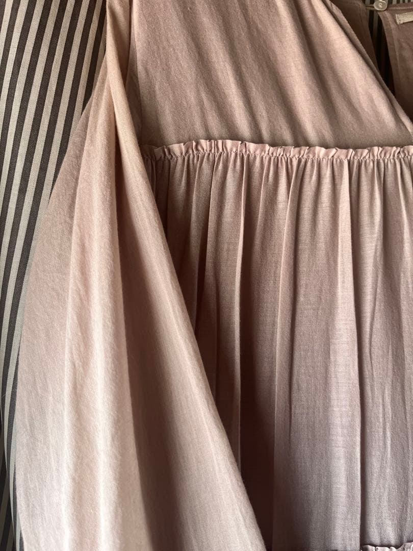 ヌキテパ　コットンボイル ティアード マキシ ワンピース ギャザー ゆったり