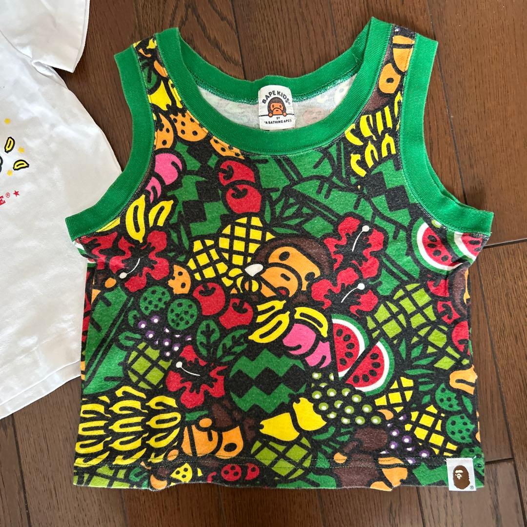 BAPE KIDS Tシャツとフルーツ柄タンクトップセット90cm正規品