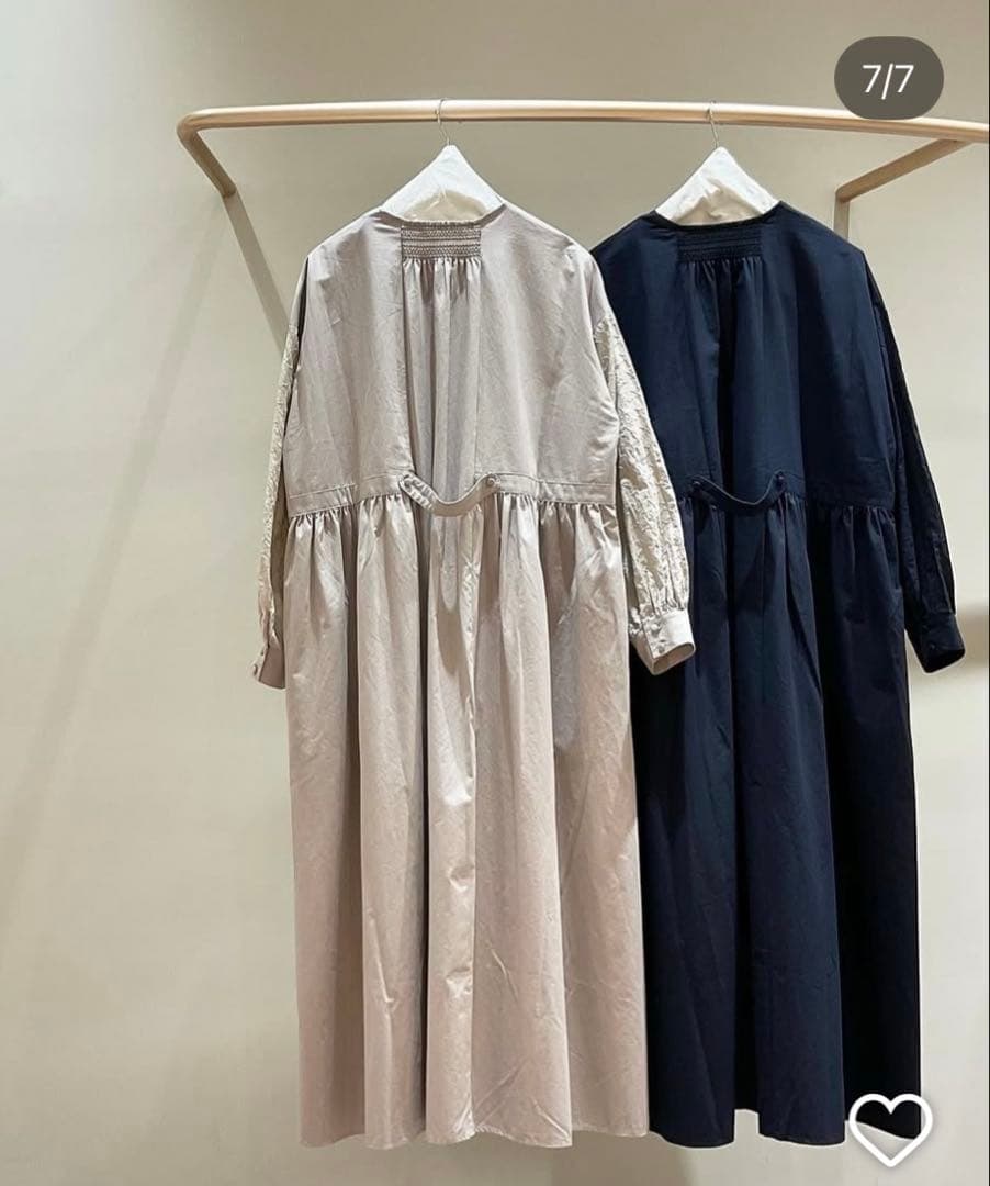 雨のリュウグウ　ワンピース“波の鼓“ ベージュブラウン　Tandey