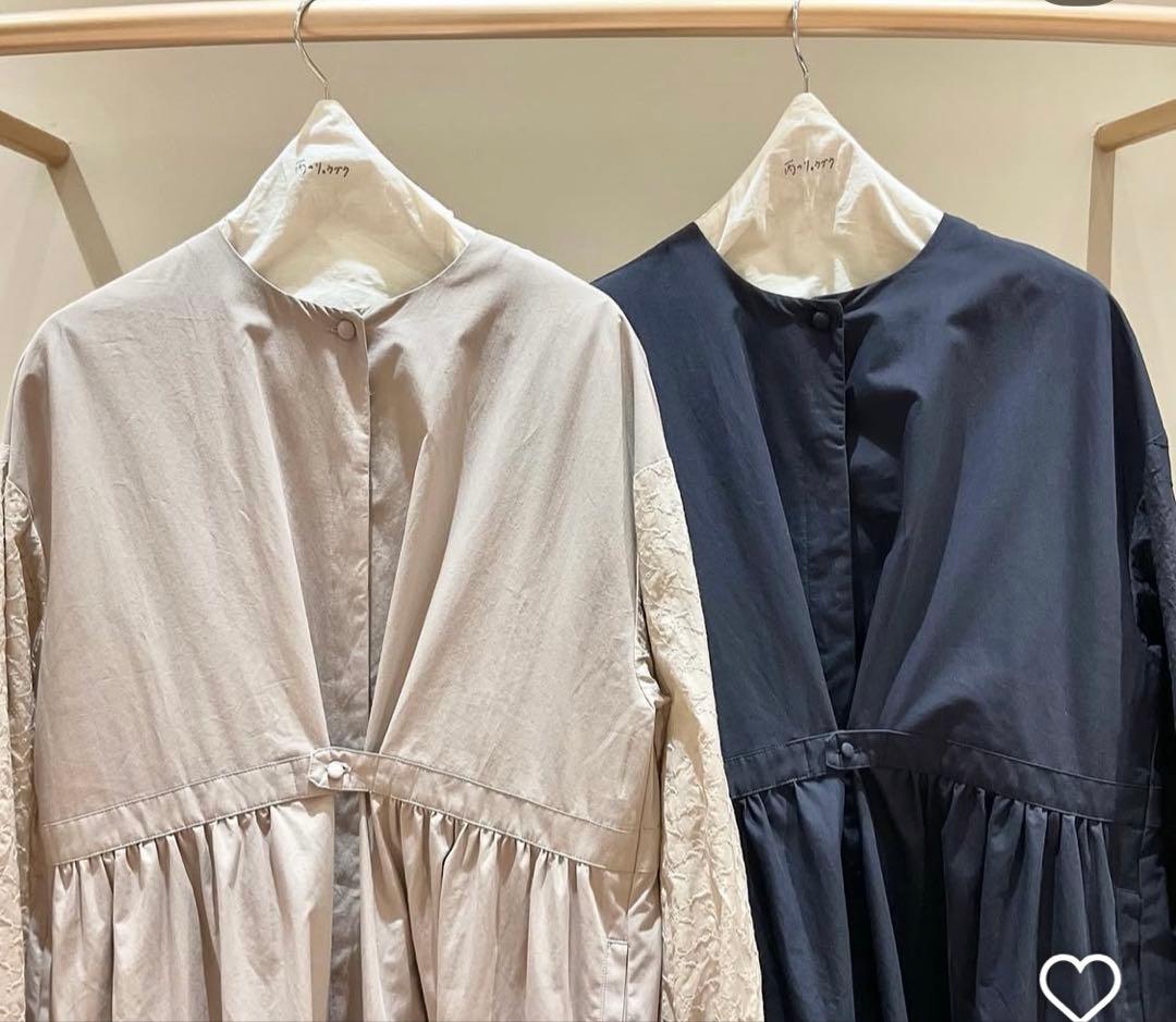 雨のリュウグウ　ワンピース“波の鼓“ ベージュブラウン　Tandey