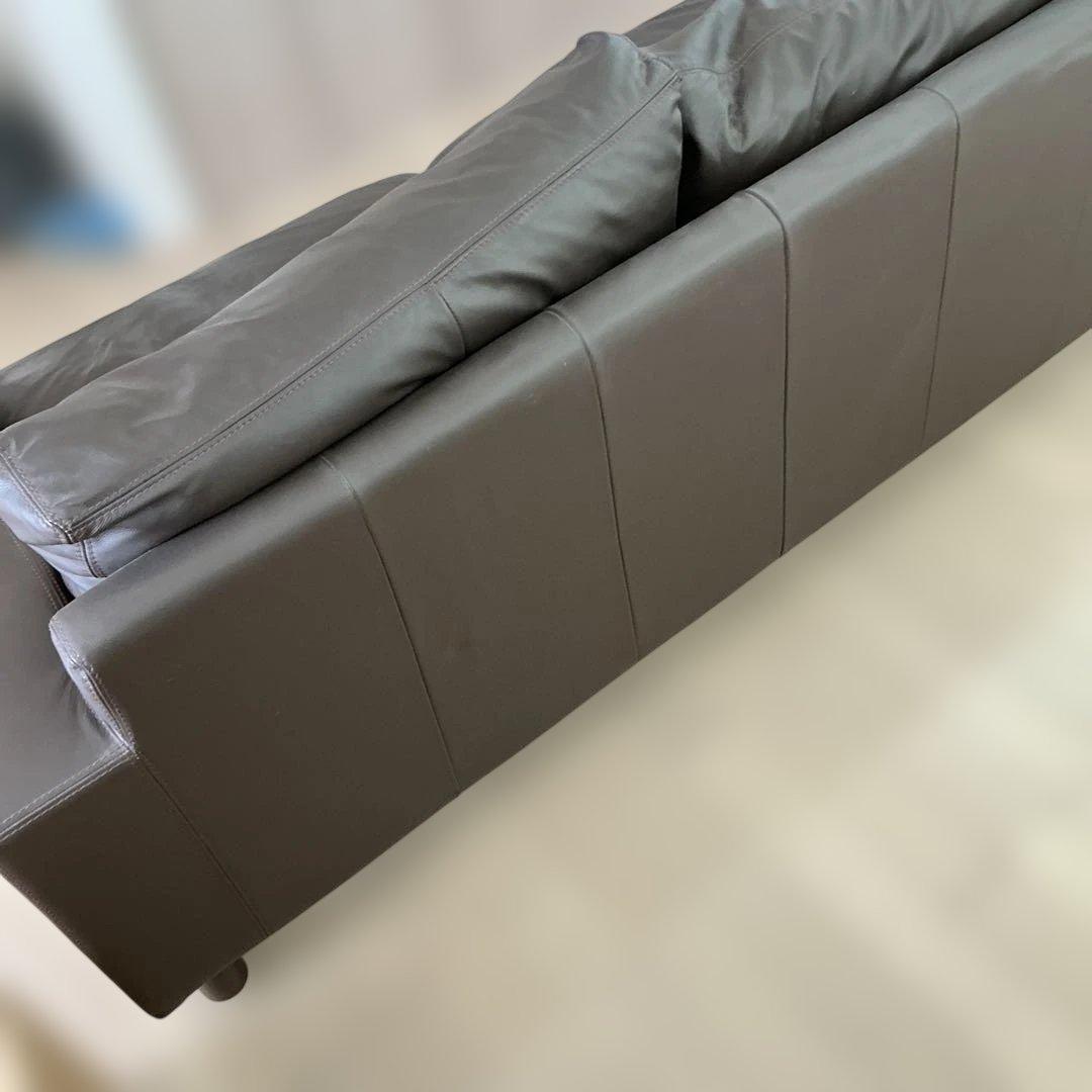 無印良品 本革ワイドアーム ソファ 2.5S ブラウン 倉庫保存品　IDEE