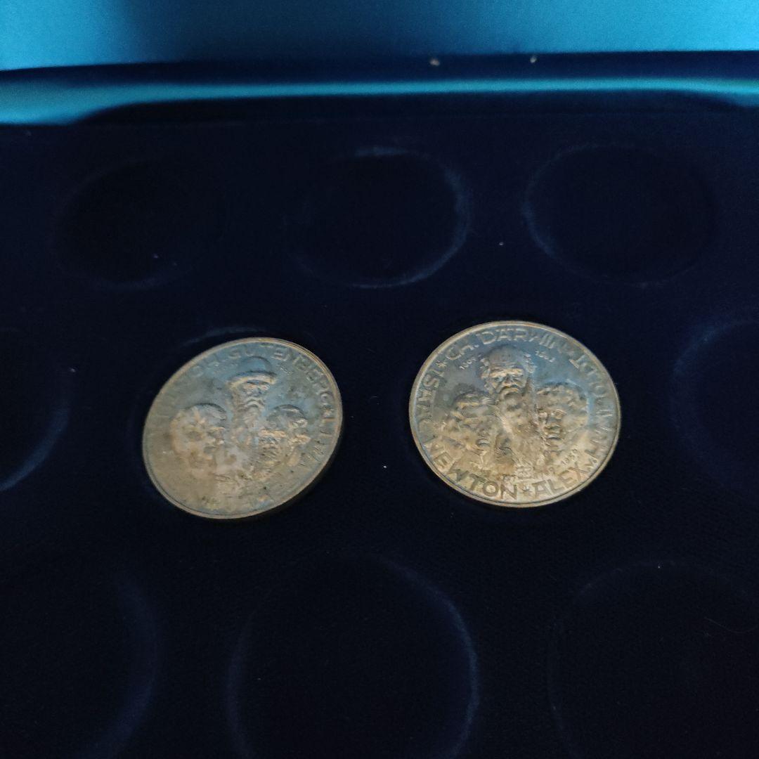 世界の偉大なる人々純銀メダル15g2個30g純度1000/1000直径32mm