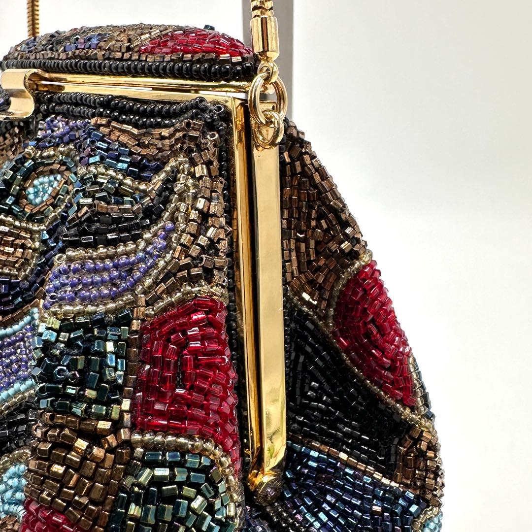 LUMYはしもと パーティバッグ 総ビーズ 皇室御用達 モルティ マルチカラー