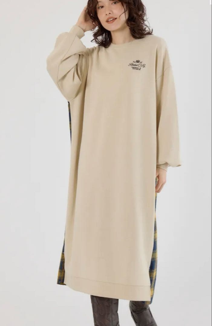 チェックドッキングワンピース