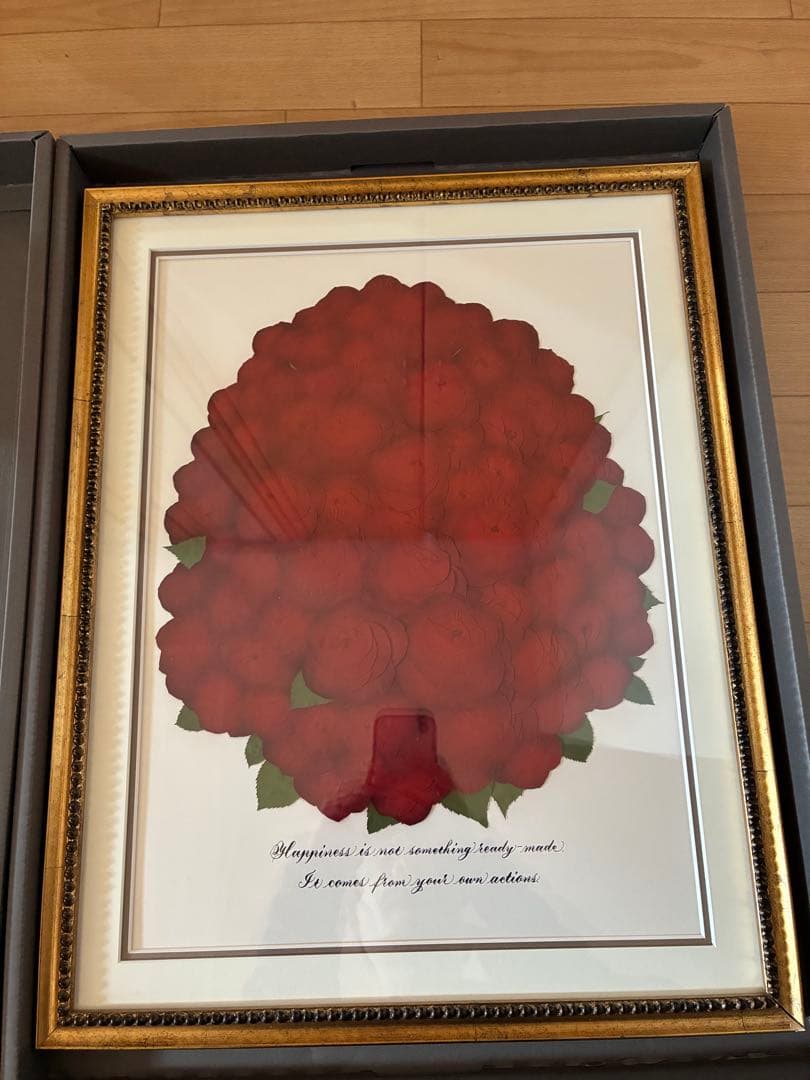 赤い花束 フレーム付き　バラ108本　薔薇　押し花　花　額縁　絵画　ブーケ