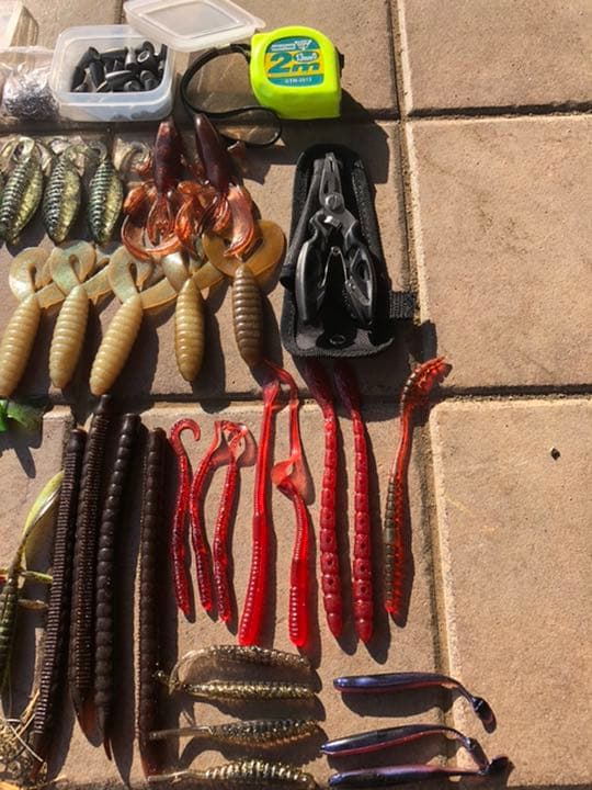 バス釣り ルアー ワームセット テキサスリグ シンカーセット ハサミ、測り付き