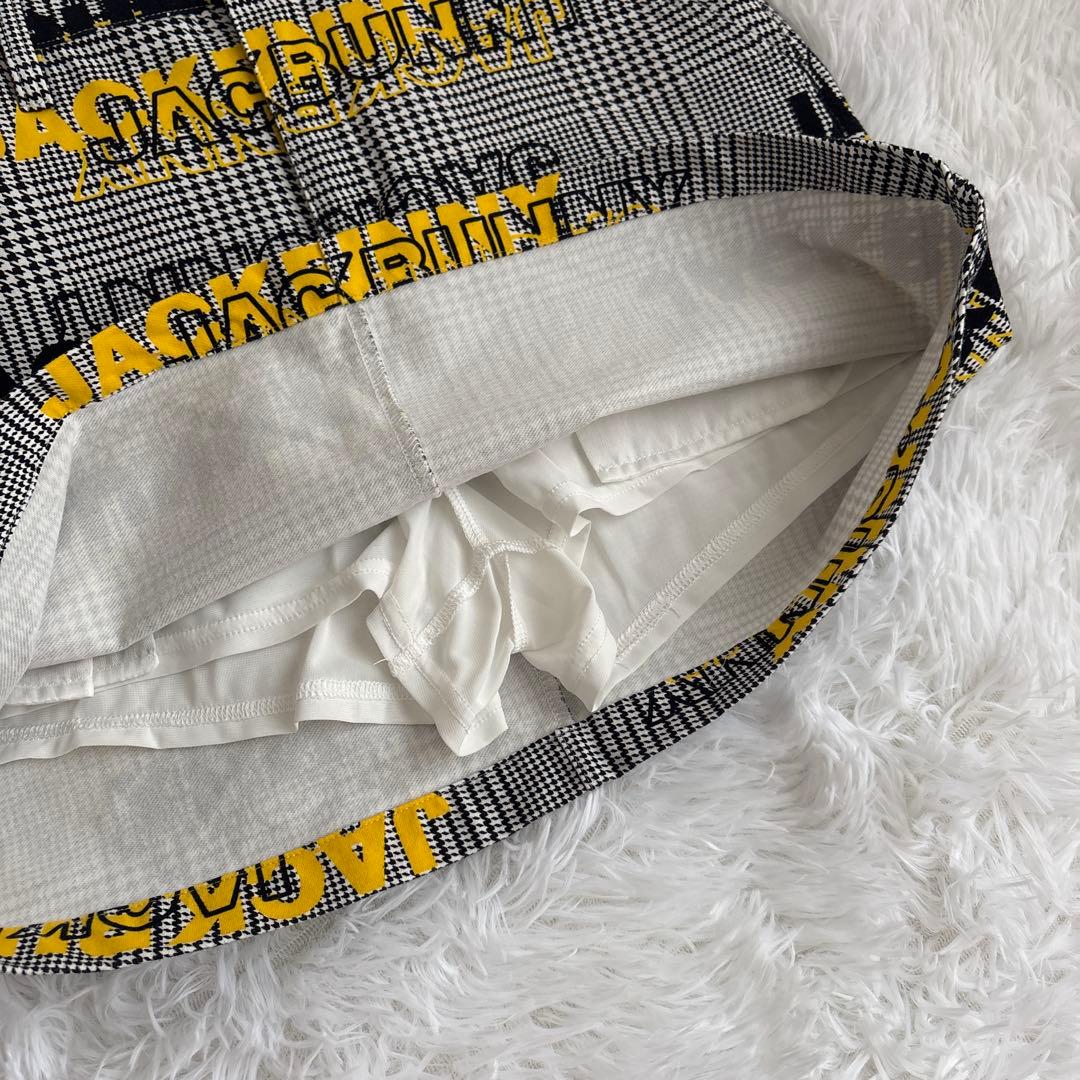 美品　ジャックバニー　インナー付　スカート　ゴルフ　チェック　総ロゴ　サイズ2