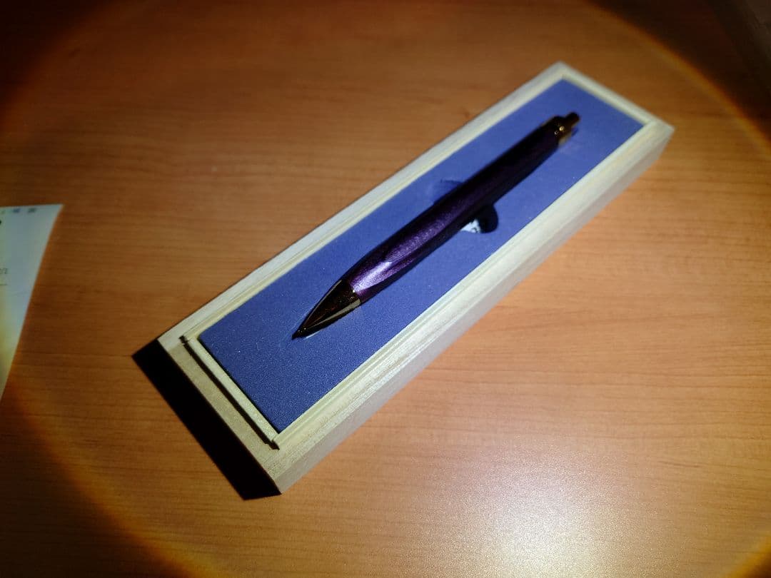 アポロ　木軸ペン工房金杢犀　杉　変わり漆　浮造り　シャープペンシル　0.5