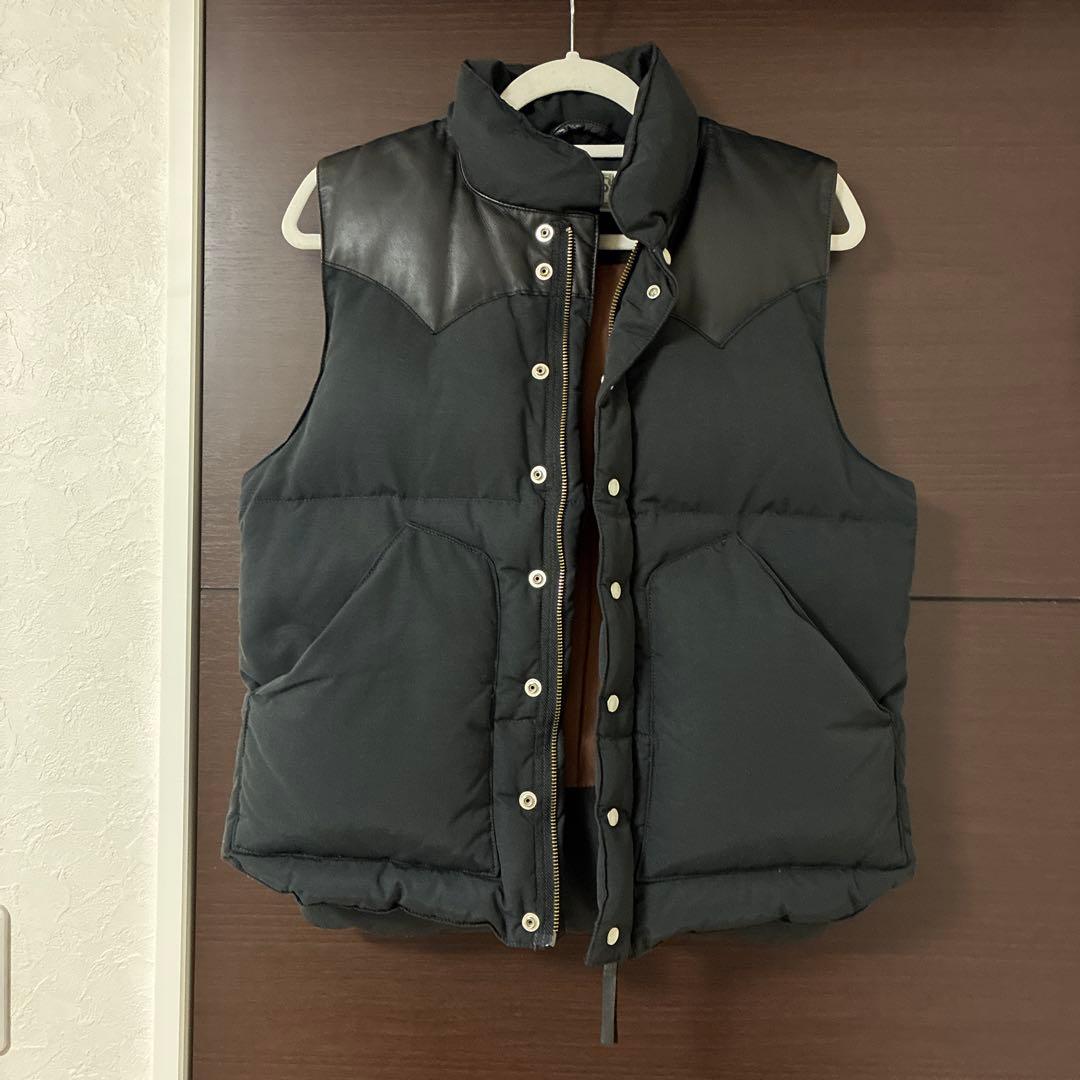 ヒューストン　HOUSTON ダウンベストブラック　黒　M 美品　羊革