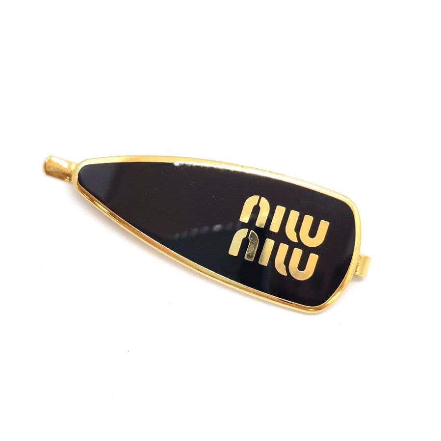 miu miu　ミュウミュウ　ゴールドカラー 　ヘアピン　エナメルメタル