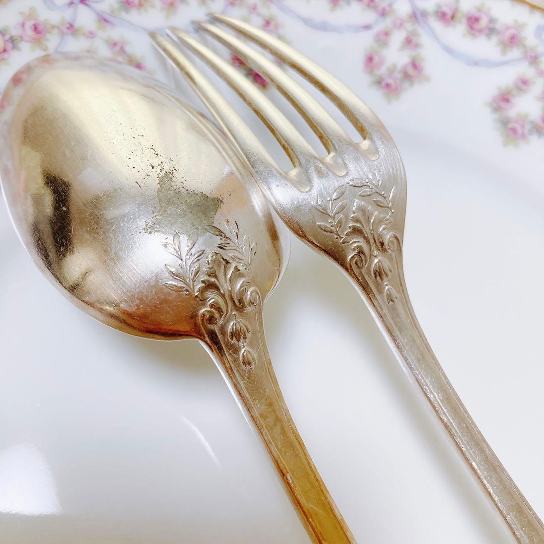 アンティークシルバーカトラリー　スプーン　フォーク
