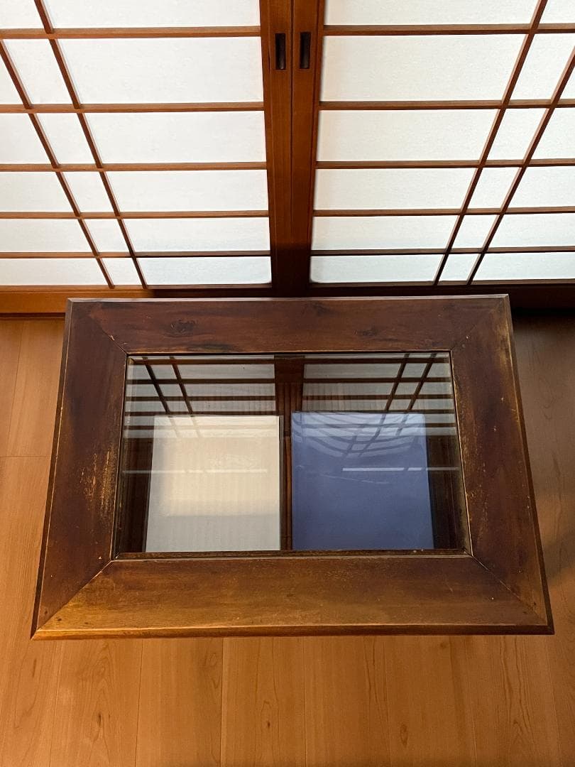 ク*ロ様 【レトロ】 ガラス天板センターテーブル｜ヴィンテージ｜引き出し収納付｜