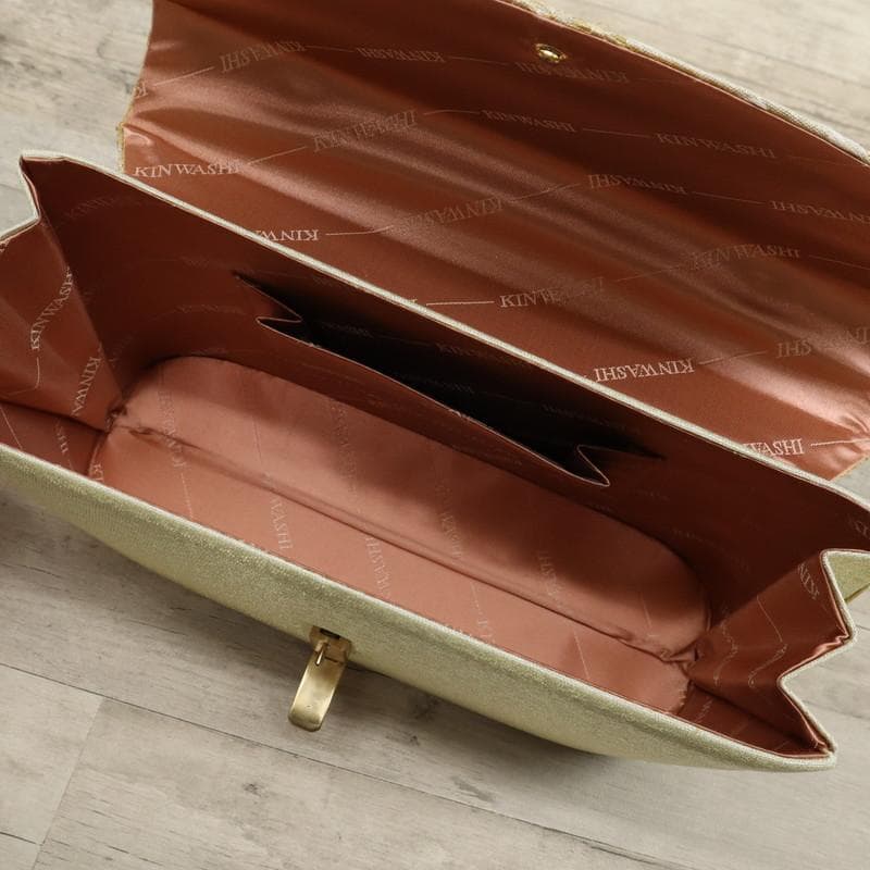 《和装バッグ◆キンワシ印　ゴールド地に菱文様＊礼装用　付下げ訪問着に♪Z2-6》