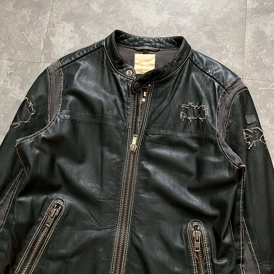 00s diesel lamb leather riders jkt Y2K短丈