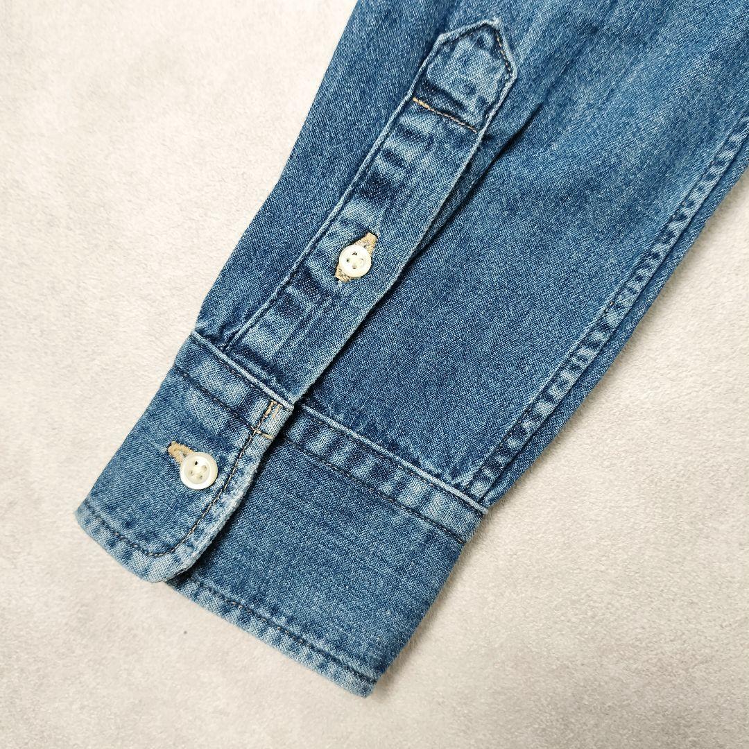 ポロバイラルフローレン QRタグ　スリムフィット　デニムシャツ　マルチポニー