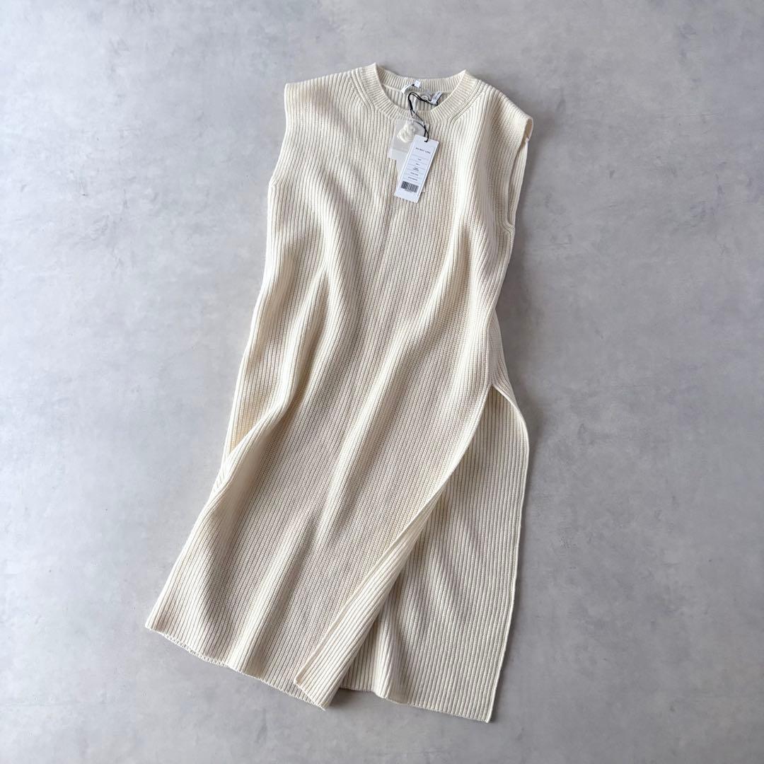 未使用　ヘルムートラング　ウールカシミヤ　リブニット　ロングワンピース