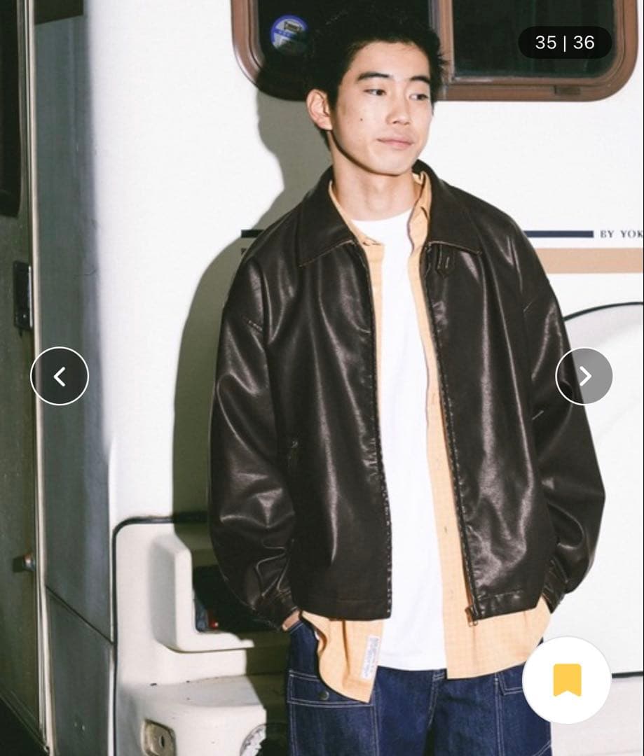 【niko and…】 PUレザーショートブルゾン ブラック レザージャケット