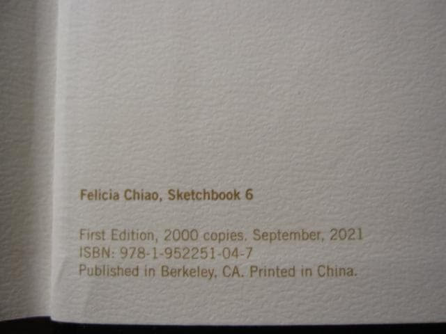 Felica Chiao SKETCHBOOK 6　限定2000部　直筆サイン