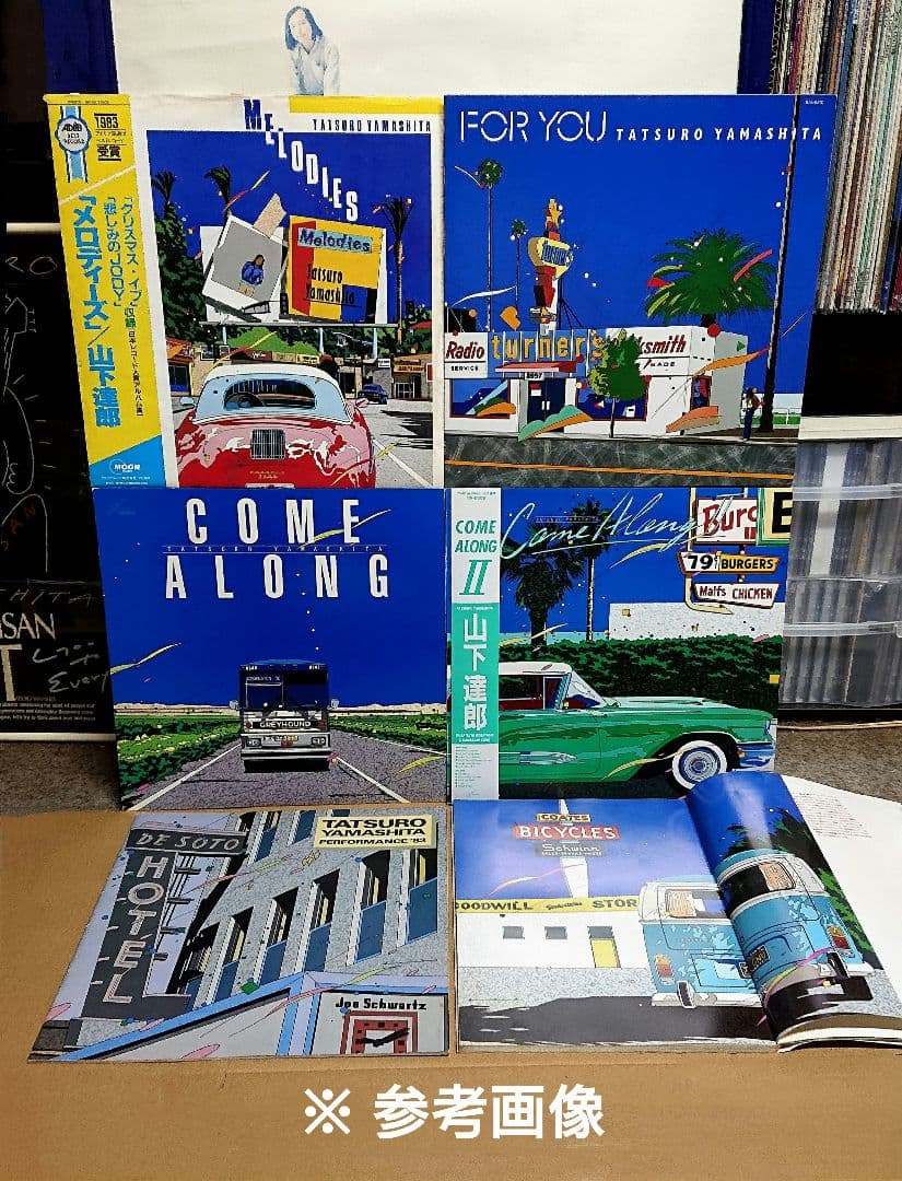 【稀少】山下達郎　メロディーズ　LP　鈴木英人　イラスト帯付き